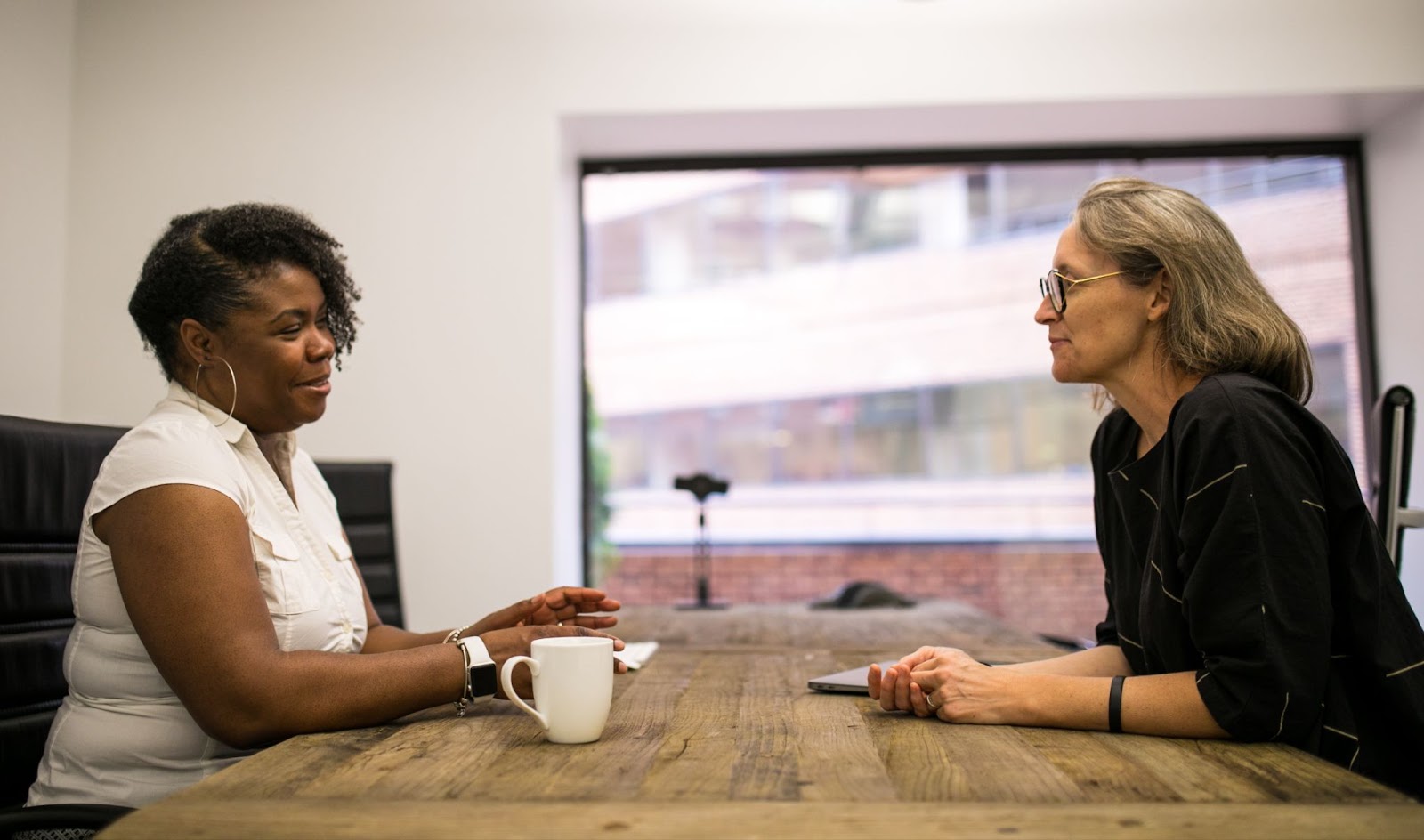 Two women talk about free tech programs NYC