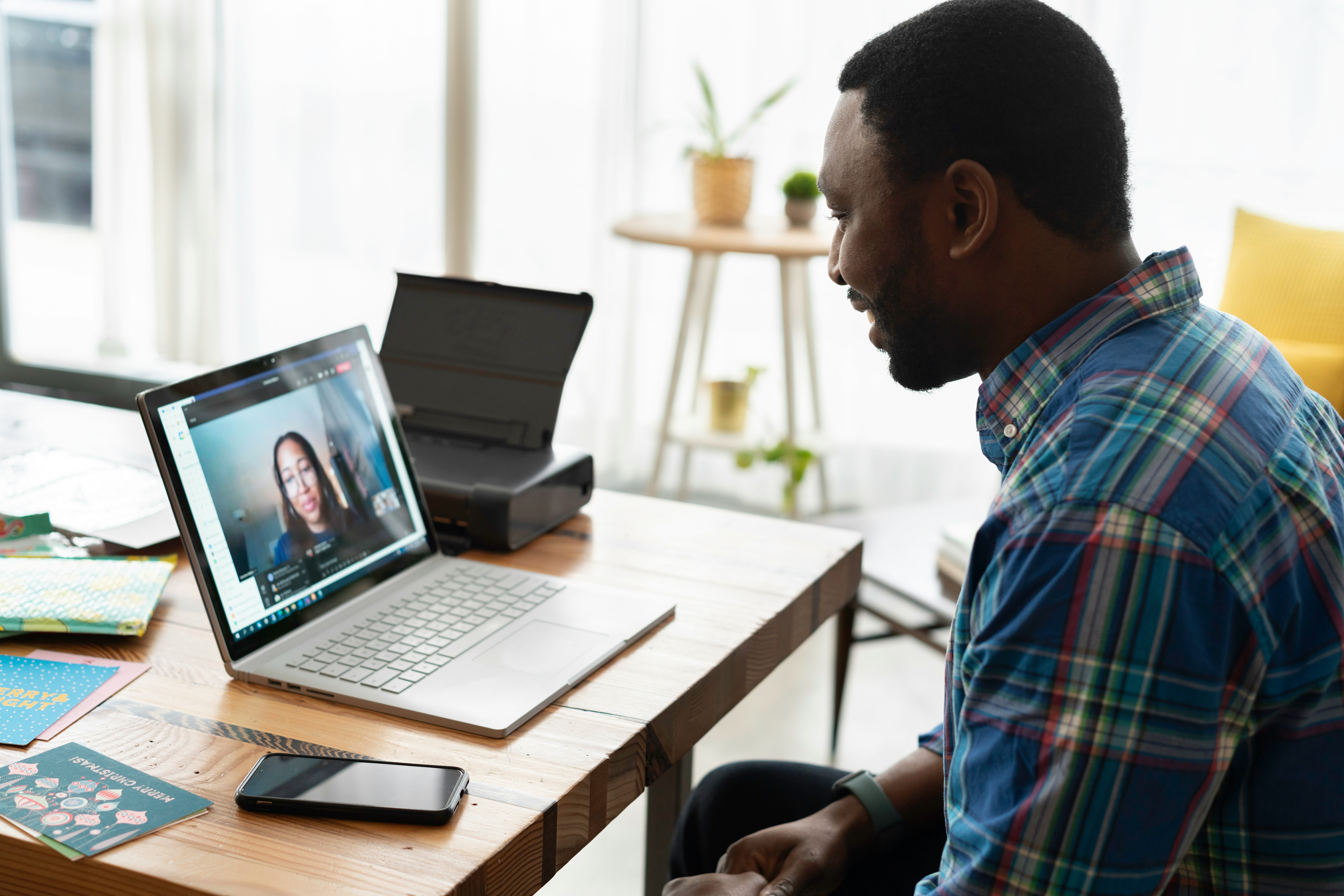 Entry-level remote worker communicating via Zoom.