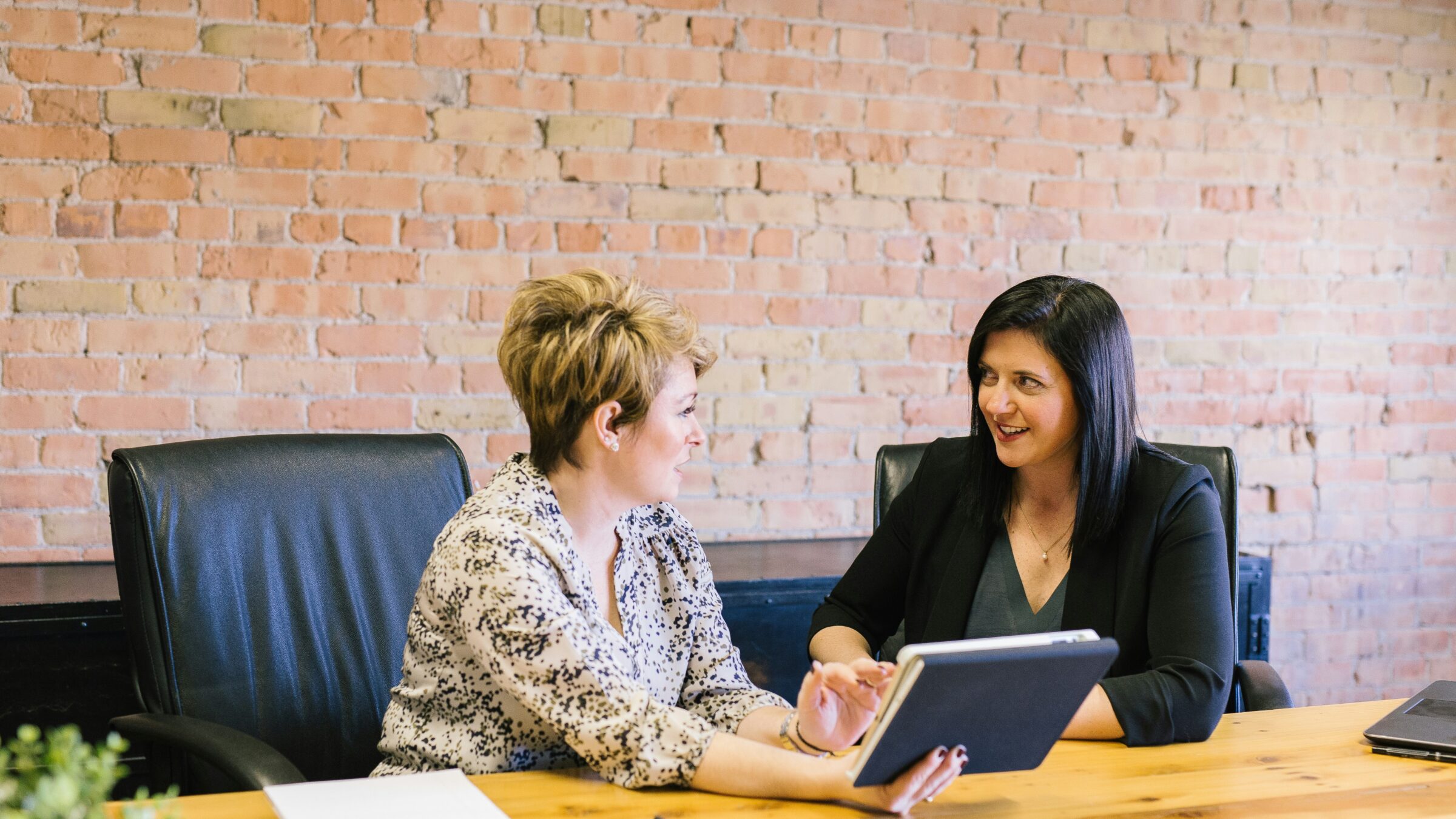 Two women in a job interview.