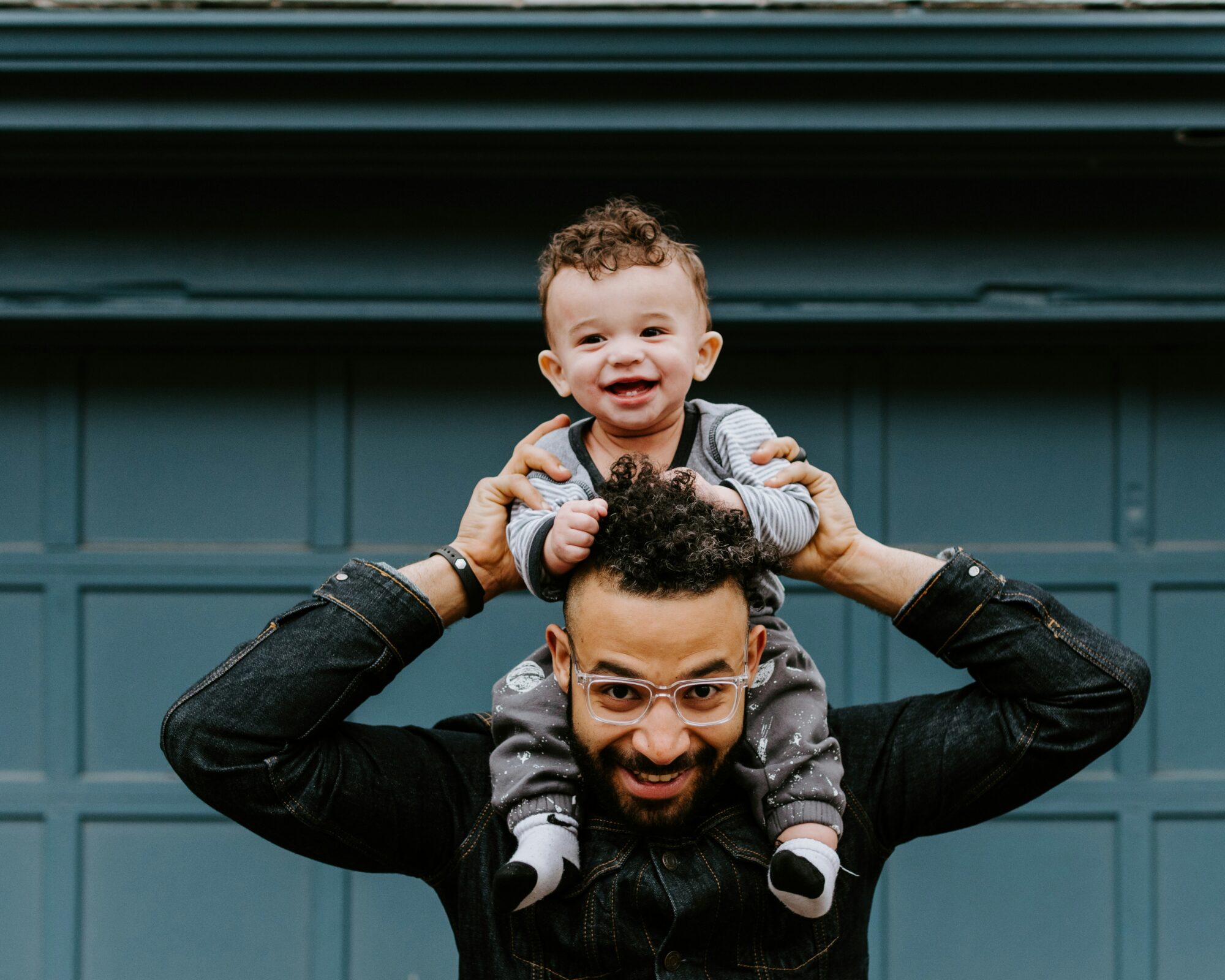 A father and child.