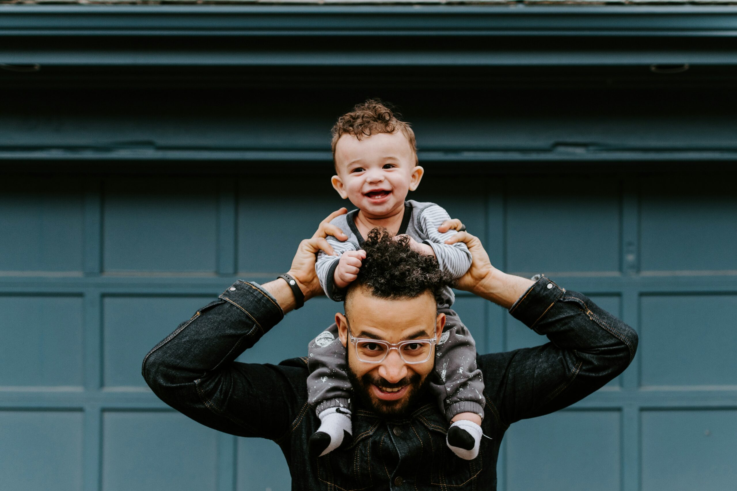 A father and child.