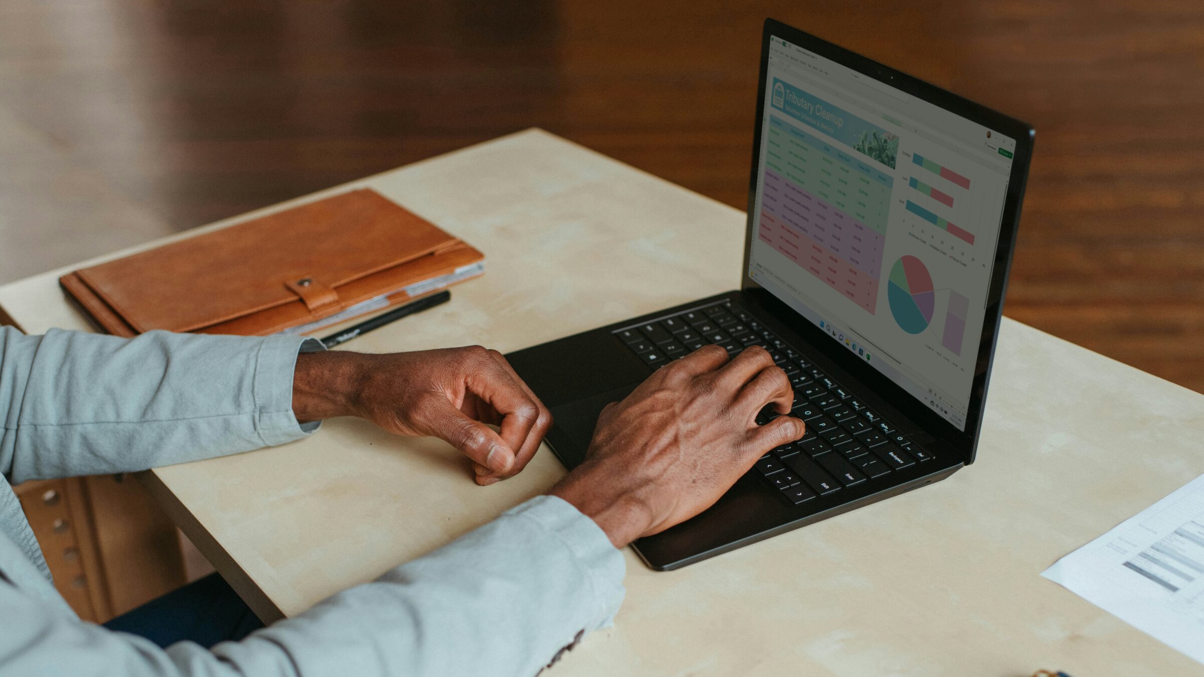 A photo of someone typing.