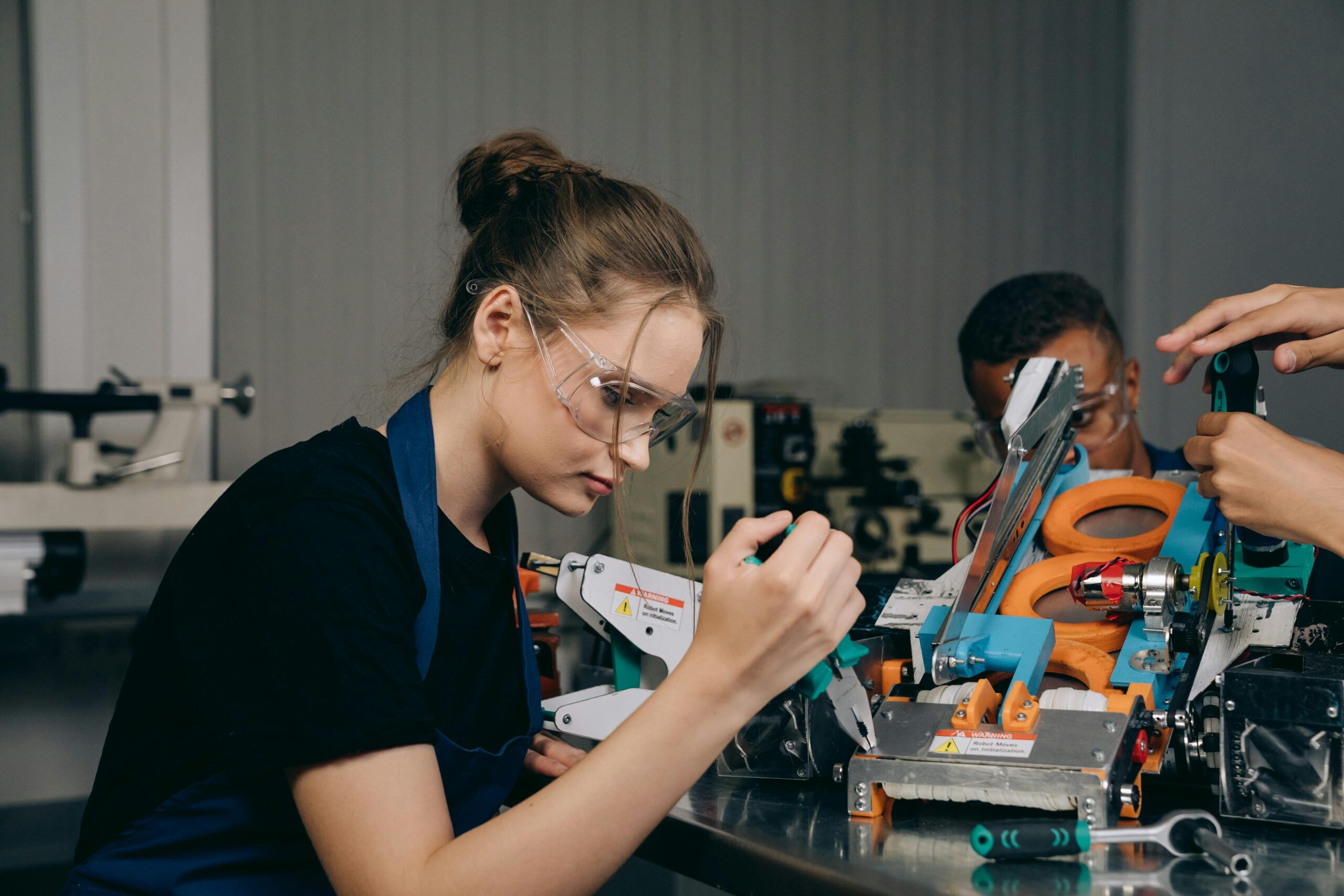 A person in our semiconductor manufacturing course. 