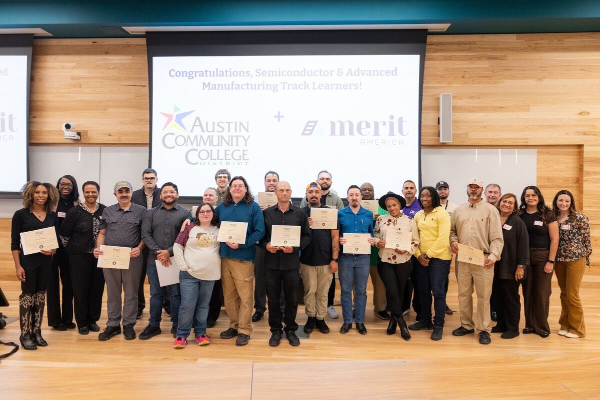 A Merit America learner in semiconductor lab training