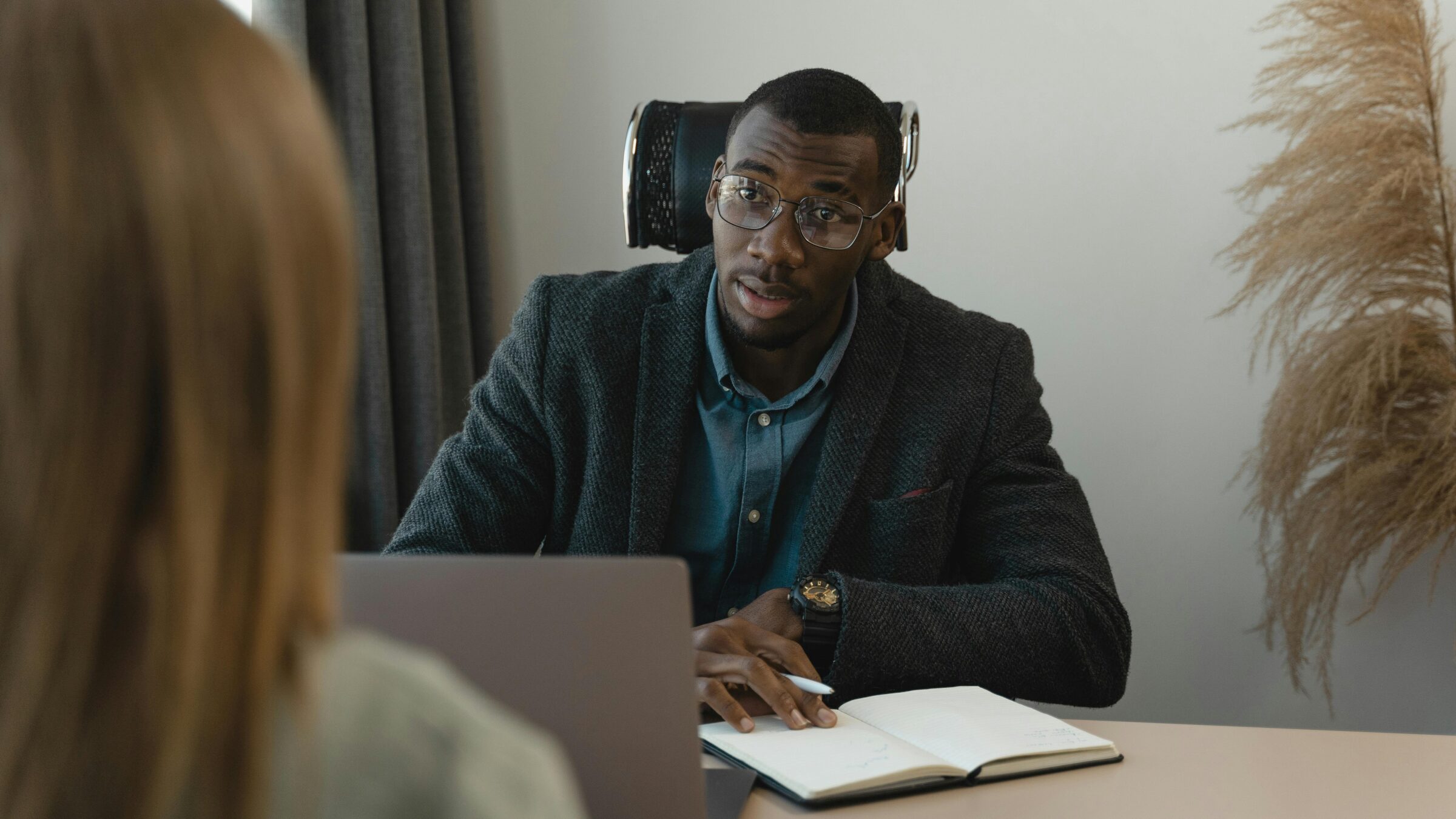 The middle of a job interview.